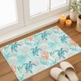 thumbnail image 3 of Teal Sea Turtle Starfish Indoor Door Mat 20x31.5 Inch Summer Beach Coral Shell Blue Front Door Mat Non Slip Washable Entryway Rug Low Profile Dirt Trapper Doormat for Bathroom Kitchen Bedroom, 3 of 9