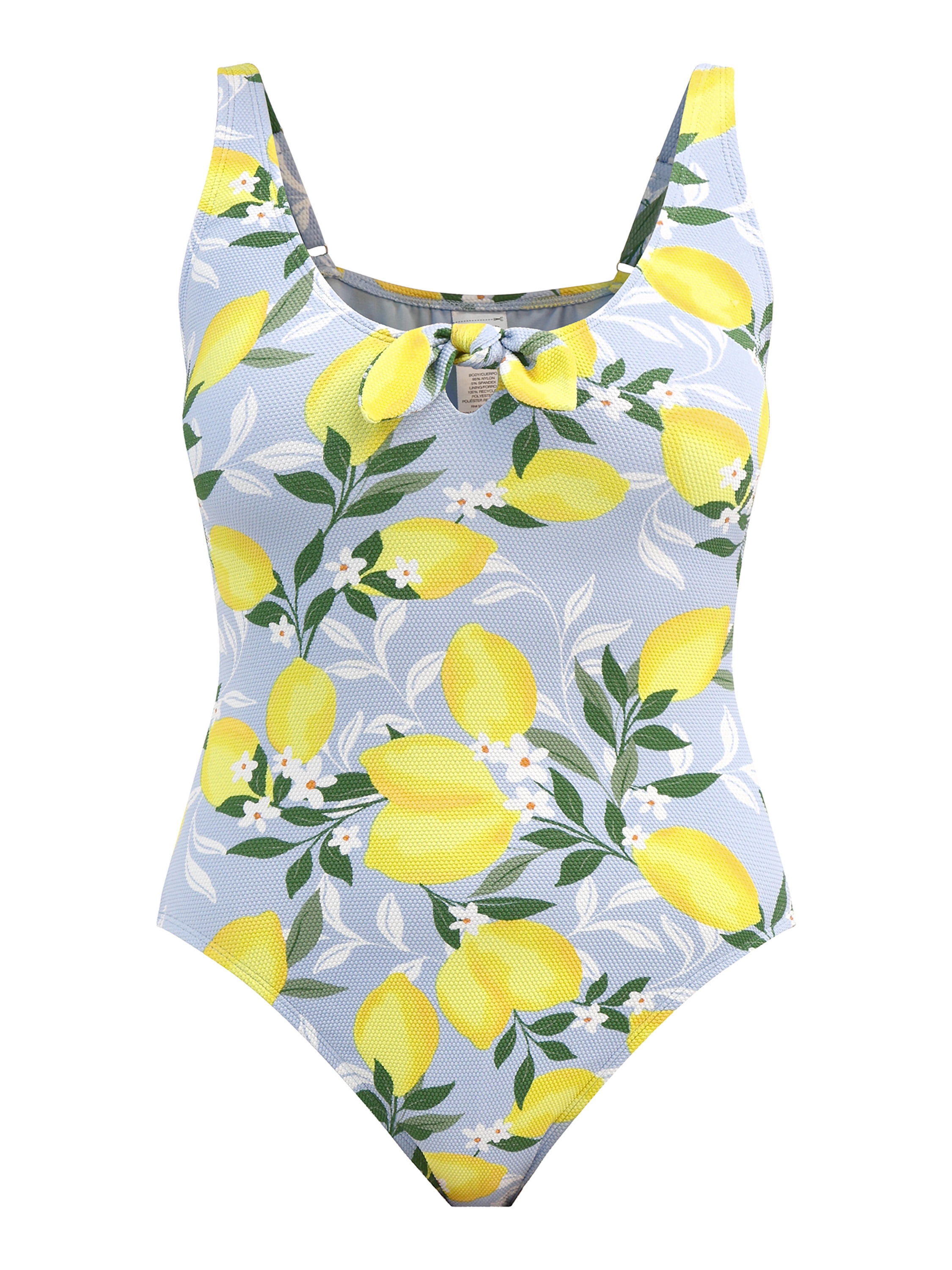 Time and Tru Women’s and Women’s Plus Pique Print One Piece Swimsuit, Sizes XS-2X