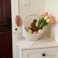 thumbnail image 5 of Easter Basket Rabbits-Shaped Gift Baskets With Handle Imitation Rattan Woven Easter Candy Eggs Small Flower Basket Storage Baskets Fruit Picking Picnic Basket Carrying Basket B, 5 of 8