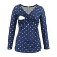 thumbnail image 2 of Edvintorg Nursing Tops for Breastfeeding Women Maternity Fall Clothes Fashion Polka Dot Printing V Neck Long Sleeve Casual Maternity Shirts Pregnancy Tshirt for Women, 2 of 7