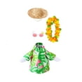thumbnail image 2 of Hawaiian Porch Goose Outfits,Yard Goose Clothes Hawaiian Wreath with Straw Hat Glasses,4 Pcs/Set Summer Lawn Goose Costume,for 23" Statue Patio Garden Decoration (Green), 2 of 9