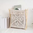 thumbnail image 5 of Stylish Decorative Magazine Rack Portable Macrames Desktop Storage Rack with Wood Frame for Books Magazines and More, 5 of 5