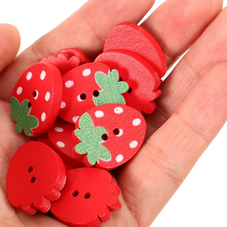 50-Piece Assorted Wood Buttons — Multi-Color, Multi-Shape, For Sewing, Crafts, DIY Decor