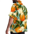 thumbnail image 3 of Tangerine Men's Short Sleeve Hawaiian Beach Shirts, Casual Printed Button Down Spread Collar Tops, Summer Unisex Style, 3 of 6