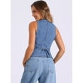 thumbnail image 3 of DARING DIVA Women's Button Down Jean Waistcoat Fashion Jacket XS Light Blue, 3 of 6