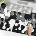 thumbnail image 4 of aportt Black White Grey Mouse Pad XXL Anime Cool Geometric Japanese Extended Desk Mat 90X40 CM Non-Slip Rubber Base Stitched Edge Large Mousepad for Gaming Laptop Computer Desktop 35.4×15.7 Inch, 4 of 6