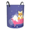 thumbnail image 2 of Kll Dog Washes In A Pink Bath Waterproof Foldable Laundry Hamper Bucket With Handles For Storage Bin,Kids Room,Home Organizer (Medium), 2 of 8