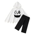 thumbnail image 3 of RMGVDSD Toddler Baby Boys Halloween Ghost Face Print Poncho Cape Hooded Tops And Pants 2pcs Holiday Party Dress Up Outfit Cute Clothes 6-7 Years, 3 of 9
