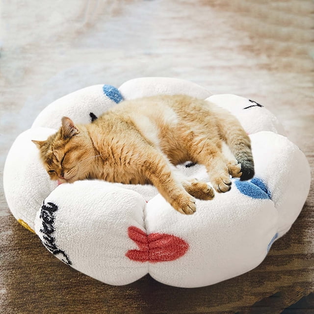 Fiudx Cama para Mascotas, Base Antideslizante En Cojín Acogedor, Almohadilla de Terciopelo Suave Que Retiene El Calor, Tapete Reforzado y Duradero para Gatos, Solución de Confort Durante Todo El Año,
