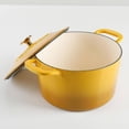 thumbnail image 3 of Martha Stewart Gatwick 7 QT Enameled Cast Iron Dutch Oven - Yellow W/ SS Knob, 3 of 4