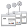 thumbnail image 1 of Retractable Badge Holders, Plastic Sliding ID Badge Holder With Retractable Badge Reel Clips, 3 Pack Horizontal Grey, 1 of 6