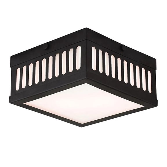 Livex Lighting Prentice 2 Light 7.5 inch Bronze Flush Mount Ceiling Light