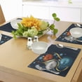 thumbnail image 4 of Ambesonne Christmas Place Mats Set of 4, Vivid Balls Ribbons, Standard Size, Petrol Blue Grey Red, 4 of 6