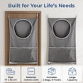 thumbnail image 2 of 2 Pack Hanging Laundry Hamper Bag, Over the Door Dirty Clothes Basket with Zipper & Pocket, Large Capacity Laundry Organizer with Hooks & Adhesive Stickers for Bathroom, Bedroom, Kids Room, 2 of 7