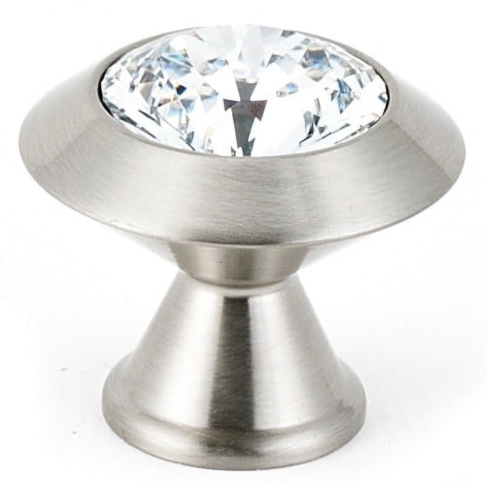 Alno 1 1/4" Art Deco Crystal Knob - Clear / Polished Chrome