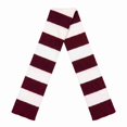thumbnail image 3 of COUVER Unisex Knit Winter Rugby Striped Scarf Maroon and White 1 Pack, 3 of 7