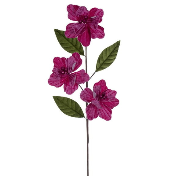 28" Fuchsia Velvet Trio 6" Flower 3/Bag
