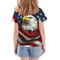 thumbnail image 4 of Amidoa Girls Short Sleeve 4th of July Graphic Cute T-Shirts Kids Tops Summer Soft Casual Crewneck Tees Yellow Size 8, 4 of 6