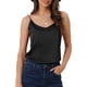 thumbnail image 1 of Camiseta de satén para mujer, tirantes, escote en V, top de seda casual, formal, capa, camisa de dormir 2026 S negro, 1 of 5