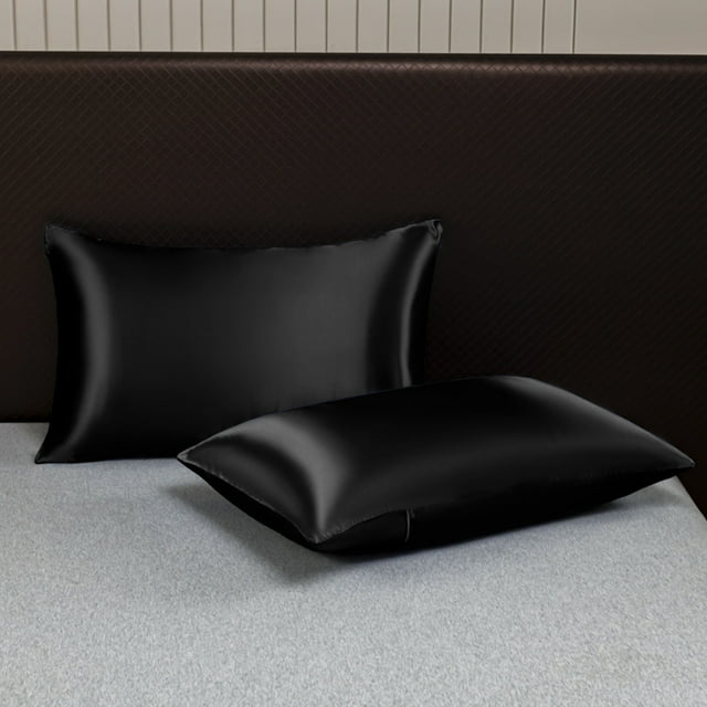 Juego de 2 Fundas de Almohada de Terciopelo Suave y Transpirable | Fundas Negras de Cuerpo Entero para Personas Calurosas | para Todas Las Estaciones | 51 X 75 Cm | Tela Ligera y Duradera