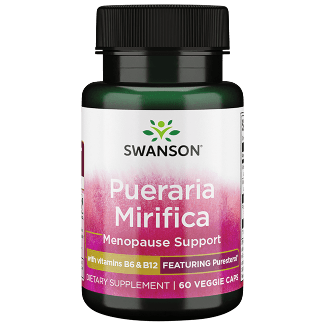 Swanson Pueraria Mirifica with B6 and B12 60 Veggie Capsules