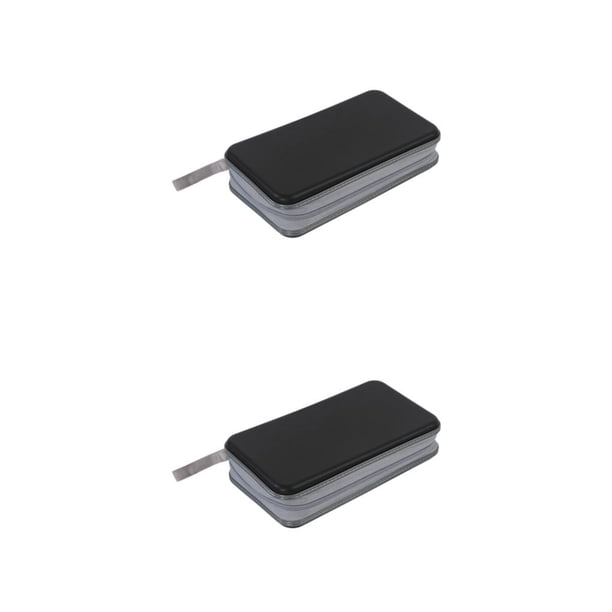 Wosthever Caja de almacenamiento de CD sin olor ABS - Estuche porta DVD portátil y resistente a los arañazos Disco 80 Dics Capacidad Negro 80 Negro 80 piezas 2Conjunto