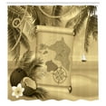 thumbnail image 3 of Ambesonne Tropical Shower Curtain, Sepia View of Island, 69"Wx84"L, Sepia, 3 of 5