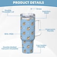 thumbnail image 5 of Fotbe Cute Cartoon Corgi Pattern 40oz Ice Bully With Handle And Straw Stainless Steel Vacuum Insulated Cup And 2 In 1 Straw Lid, 5 of 8