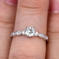 thumbnail image 2 of 1.50 Carat Art Deco Style Round Moissanite Diamond Ring on 10k White Gold Vintage Style, 2 of 5