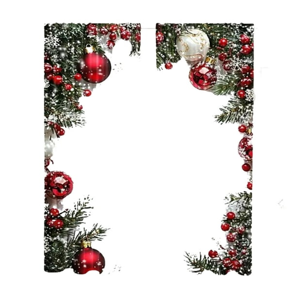 Yuarrent 2 Cortinas Rojas de Lujo para Ventanas Navideñas, Fáciles de Limpiar, con Diseño Estampado para Navidad en Salas de Estar y Cocinas Sombras de ventana 70 x 100 cm