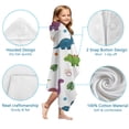 thumbnail image 7 of White Dinosaurs Geometric Leaves Pattern Hooded Bath Towel，60"x35" for Ages 3 To 12 Kids, Quick Dry Lightweight Soft Microfiber Hood Beach Towel Cover Up for Kids, 7 of 7