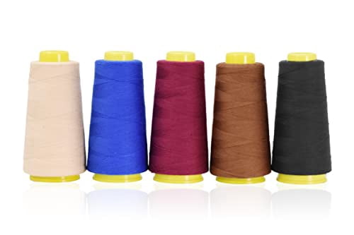 Mandala Crafts Mercerized Cotton Thread for Sewing Machine Hand Sewing - 50WT Cotton Cone Sewing Thread - 50S/2 Machine Quilting Thread Cotton Embroidery Thread