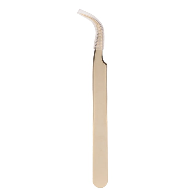 Pinzas de acero inoxidable para pestañas, pinzas profesionales para extensiones de pestañas, pinzas curvas doradas perladas para uñas.