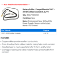 thumbnail image 2 of Battery Cable - Compatible with 2007 - 2012 Cadillac Escalade 6.2L V8 2008 2009 2010 2011, 2 of 2