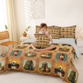 thumbnail image 4 of Catabedysis Vintage Camping 7-Piece Twin Bedding,Retro Camper Pattern Bedding Comforter Set For Boys,Multicolor,Light Gray Reversible, 4 of 7