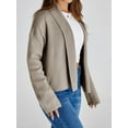thumbnail image 4 of Open Front Solid Color Women Long Sleeve Shawl Neckline Knit Crop Cardigan, 4 of 6