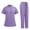Purple, variant on VIAOLI Scrubs for Women Set-Zipper Collar top & Straight Pants Scrubs set Medical Nursing uniforms Clearance