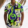 thumbnail image 2 of Telankuip Tropical Music Festival Print Short Sleeve Casual Shirts Mens Loose Breathable Button down Shirt for Beach Vacation 2026 Summer Colorful Stylish Tops with Pocket Green S, 2 of 4