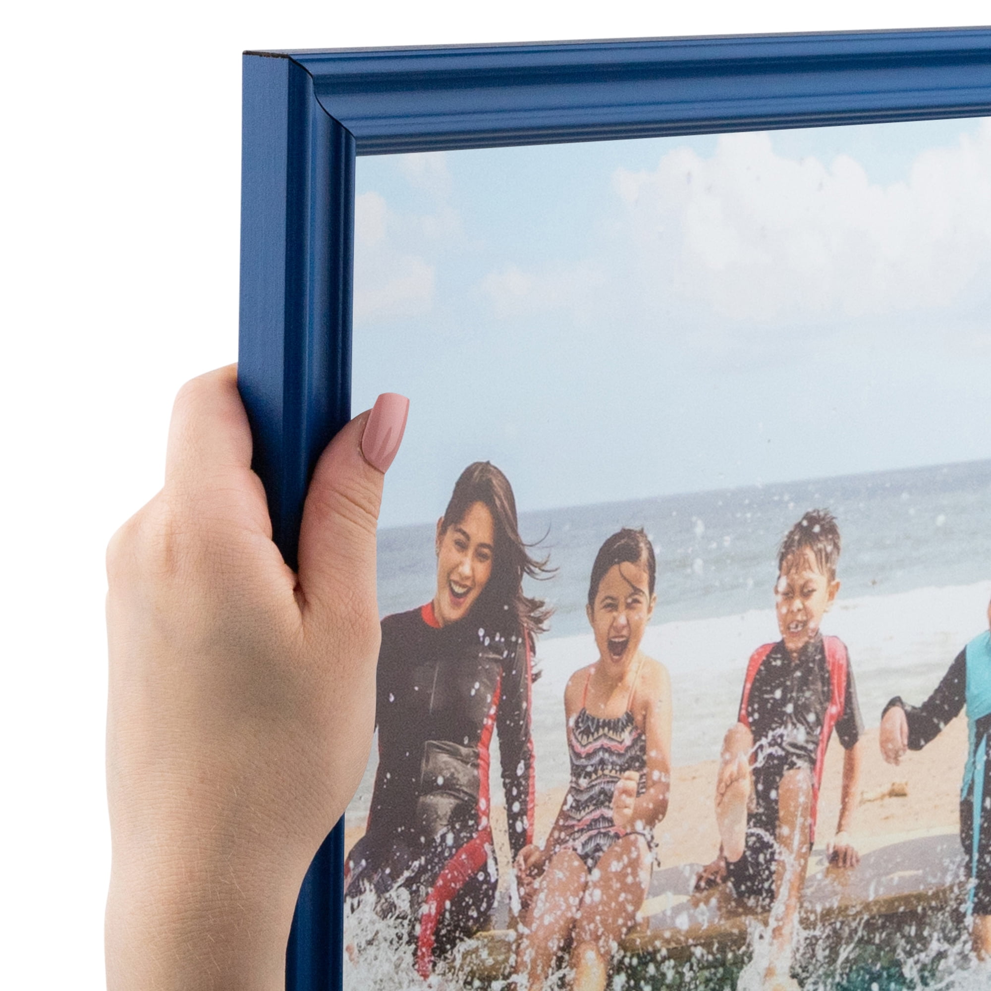 ArtToFrames 18" x 24" Blue Picture Frame, 18x24 inch Blue Wood Poster Frame (WOM-4158), 3 Pack