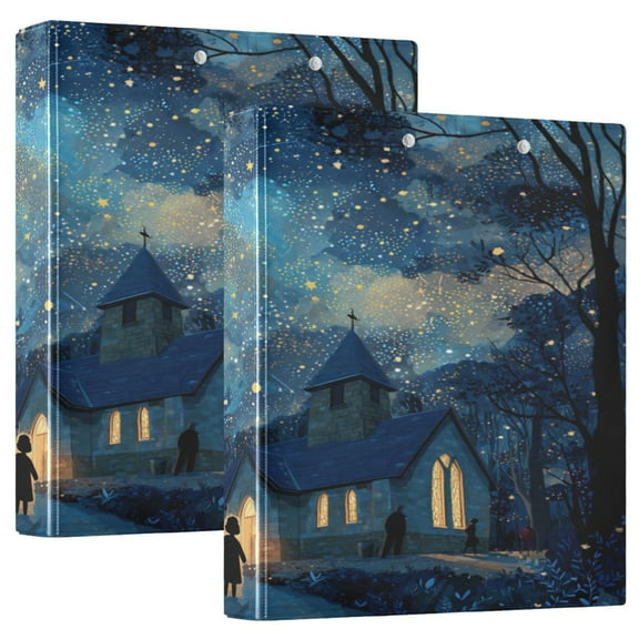 3 Ring Binder 1.5 inch Round Rings with Interior Pockets Binders Organizer Office School 1Pack Church in The Woods