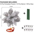 thumbnail image 7 of RECUTMS 10 Pcs Christmas Glitter Poinsettia Faux Flowers Christmas Flowers Decorations Wedding Xmas Tree New Year Ornaments (Silver), 7 of 7