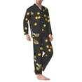 thumbnail image 2 of Gaeub Bumblebee Mens Pajamas Set Mens Sleepwear with Long Sleeve Top & Bottoms PJs-Small, 2 of 7