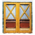 thumbnail image 3 of Ambesonne Nostalgic Shower Curtain, Urban House in Town, 69"Wx84"L, Orange and Blue, 3 of 3