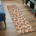 thumbnail image 4 of Rugby Balls Washable Runner Rugs 2'x6', Vintage Sport Brown Wood Grain Striped Abstract Low Pile Throw Entryway Rug Non-Slip Sturdy Edge Binding Carpet for Indoor Bedside Entrance Bedside, 4 of 9