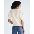 thumbnail image 3 of Free Assembly Women's Ribbon Cable Knit Sweater with Short Sleeves, Lightweight, Sizes XS-XXL, 3 of 5