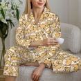 thumbnail image 6 of Honeii Cute Shiba print Women's Pajama Sets Long Sleeve Button Down Sleepwear Nightwear Soft Pjs Lounge Sets-, 6 of 7
