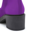 thumbnail image 4 of YDN Women's Closed Round Toe Lace Up Combat Booties Chunky Block Low Heel Ankle Boots Winter Date Party Shoes Size 10 Purple, 4 of 4