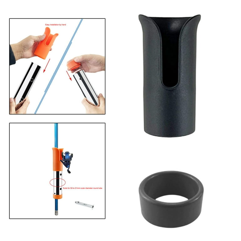 Black Rubber Fishing Rod Holder Insert Rod with Cap Protectors Kit Fit for  Rod and Reel Protectors