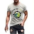 thumbnail image 2 of Fnnxeal Mens Green Flame Graphic T-Shirt Ombre Gradient Streetwear Crewneck Short Sleeve Stretch Tee Big Tall Sizes S-7XL,Size L, 2 of 5