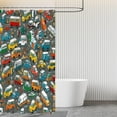 thumbnail image 6 of Kid''s Shower Curtain,Modern City Lush Decor Race Cartoon Car Pattern Print Waterproof Bathroom Decorative Bathtub Curtain,12 Hook,72x72 Inches, 6 of 6